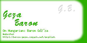 geza baron business card